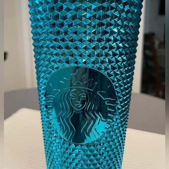 Starbucks Summer 2023 Blue Splash Chrome Bling Studded 24oz Tumbler. NWT. Blingy - Picture 2 of 6